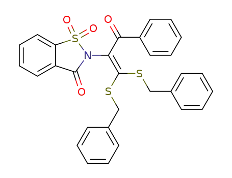 2-(1-Benzoyl-2,2-bis-benzylsulfanyl-vinyl)-1,1-dioxo-1,2-dihydro-1λ<sup>6</sup>-benzo[d]isothiazol-3-one