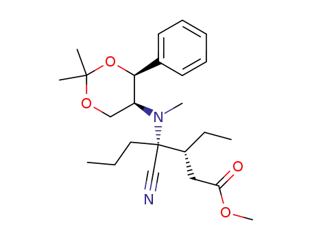 Heptanoic acid,
4-cyano-4-[[(4S,5S)-2,2-dimethyl-4-phenyl-1,3-dioxan-5-yl]methylamino]
-3-ethyl-, methyl ester, (3R,4R)-
