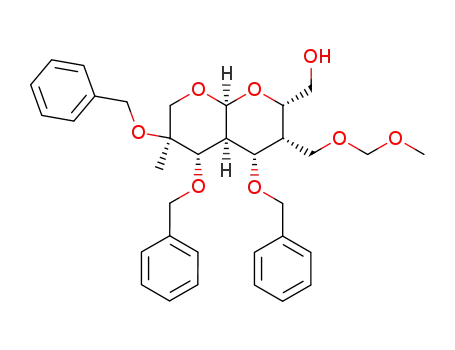 ((2S,3R,4S,4aS,5S,6S,8aS)-4,5,6-Tris-benzyloxy-3-methoxymethoxymethyl-6-methyl-hexahydro-pyrano[2,3-b]pyran-2-yl)-methanol