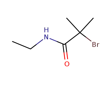Molecular Structure of 88876-29-3 (Propanamide, 2-bromo-N-ethyl-2-methyl-)