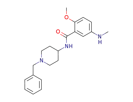 Molecular Structure of 130260-03-6 (N-(1-benzylpiperidin-4-yl)-2-methoxy-5-(methylamino)benzamide)