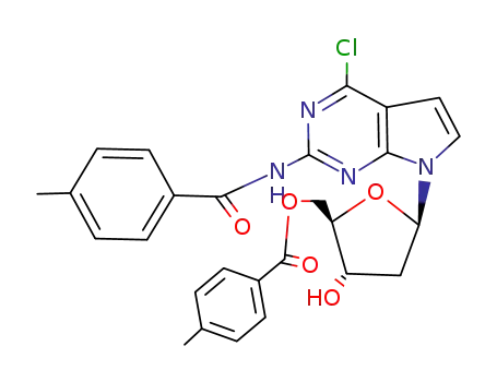 4-chloro-7-<2-deoxy-5-O-(p-toluoyl)-β-D-erythro-pentofuranosyl>-2-(p-toluoylamino)-7H-pyrrolo<2,3-d>pyrimidine
