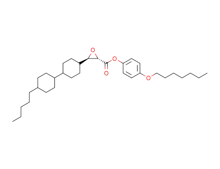 Molecular Structure of 127109-50-6 ((2R,3S)-(-)-4-heptyloxyphenyl-3-<trans-4-(trans-4-pentylcyclohexyl)-cyclohexyl>-oxirane-2-carboxylate)