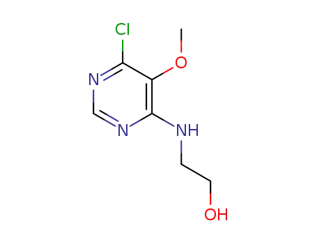 Molecular Structure of 1309377-77-2 (2-[(6-chloro-5-methoxy-4-pyrimidinyl)amino]ethanol)