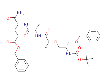 N-<(2RS,2'S)-2-<2-(benzyloxymethyl)-2-(tert-butoxycarbonylamino)ethoxy>propanoyl>-L-alanyl-D-isoglutamine benzyl ester