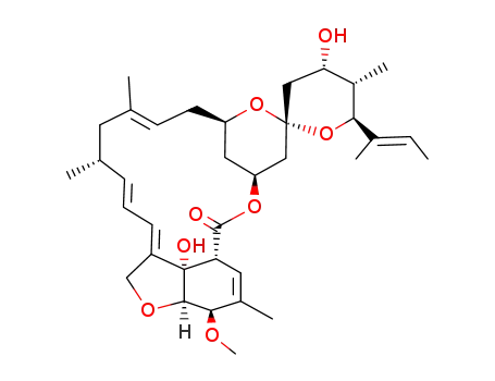 Molecular Structure of 102042-18-2 (Milbemycin B,28-deoxy-6,28-epoxy-23-hydroxy-25-[(1E)-1-methyl-1-propenyl]-, (6R,23S,25S)-(9CI))