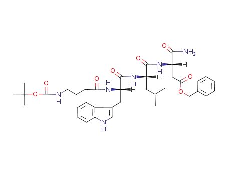 Molecular Structure of 129280-53-1 (N<sup>γ</sup>-tert-butoxycarbonylaminobutyryl-L-tryptophyl-L-leucyl-β-benzyl-L-asparaginic acid α-amide)
