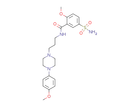 Molecular Structure of 129011-07-0 (2-Methoxy-N-{3-[4-(4-methoxy-phenyl)-piperazin-1-yl]-propyl}-5-sulfamoyl-benzamide)