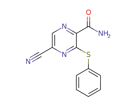 5-Cyano-3-phenylsulfanyl-pyrazine-2-carboxylic acid amide