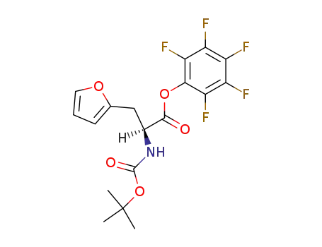 Molecular Structure of 129243-60-3 (N-t-butoxycarbonyl-L-β-2-furylalanine pentafluorophenyl ester)