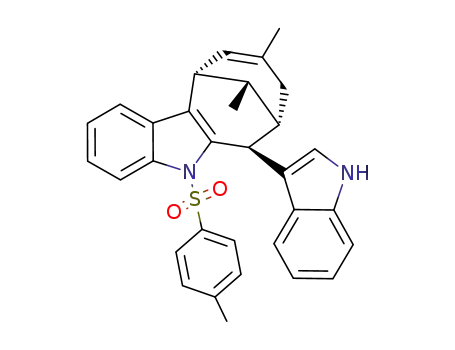 Molecular Structure of 133725-67-4 (6β-(indol-3-yl)-9,12-dimethyl-5-tosyl-6,7,8,11-tetrahydro-7,11-methano-5H-cyclo-oct<b>indole)