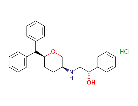 (S)-2-((3S,6S)-6-benzhydryltetrahydro-2H-pyran-3-ylamino)-1-phenylethanol hydrochloride