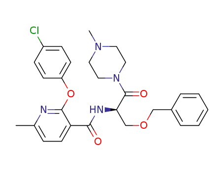 2-[(4-chlorophenyl)oxy]-6-methyl-N-[(1R)-2-(4-methylpiperazin-1-yl)-2-oxo-1-{[(phenylmethyl)oxy]methyl}ethyl]pyridine-3-carboxamide