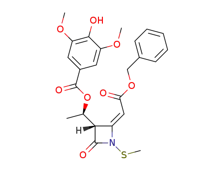 (R)-1-{(S,E)-2-[2-(benzyloxy)-2-oxoethylidene]-1-(methylthio)-4-oxoazetidin-3-yl}ethyl 4-hydroxy-3,5-dimethoxybenzoate