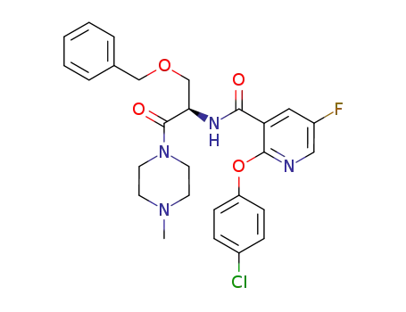 2-[(4-chlorophenyl)oxy]-5-fluoro-N-[(1R)-2-(4-methylpiperazin-1-yl)-2-oxo-1-{[(phenylmethyl)oxy]methyl}ethyl]pyridine-3-carboxamide