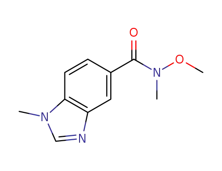 Molecular Structure of 1378023-17-6 (N-methoxy-N,1-dimethyl-1H-benzo[d]imidazole-5-carboxamide)