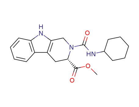 Molecular Structure of 1346787-38-9 ((S)-methyl 2-(cyclohexylcarbamoyl)-2,3,4,9-tetrahydro-1H-pyrido[3,4-b]indole-3-carboxylate)