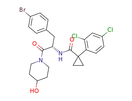 N-[(1S)-1-[(4-bromophenyl)methyl]-2-(4-hydroxypiperidin-1-yl)-2-oxoethyl]-1-(2,4-dichlorophenyl)cyclopropanecarboxamide