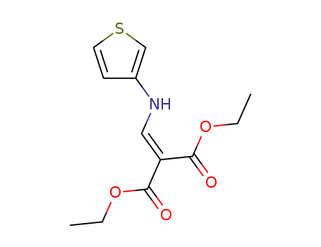 Molecular Structure of 65076-02-0 (DIETHYL 2-[(3-THIENYLAMINO)METHYLIDENE!MALONATE, 97+%)