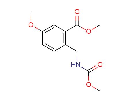 Molecular Structure of 1355049-07-8 (methyl 5-methoxy-2-{[(methoxycarbonyl)amino]methyl}benzoate)