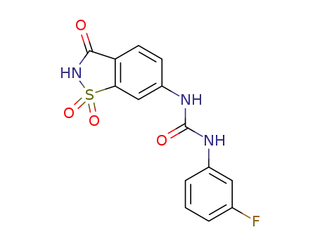 Molecular Structure of 1374832-69-5 (6-(N<sub>3</sub>-(3-fluorophenyl)ureido)saccharin)