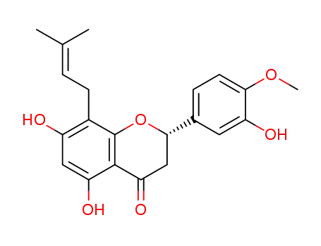 (2S)-5,7,3'-trihydroxy-4'-methoxy-8-(3''-methylbut-2''-enyl)-flavonone