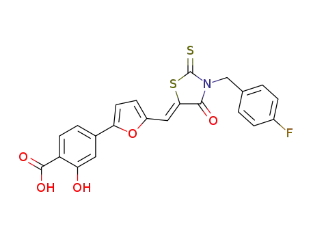 (Z)-4-(5-((3-(4-fluorobenzyl)-4-oxo-2-thioxothiazolidin-5-ylidene)methyl)furan-2-yl)-2-hydroxybenzoic acid