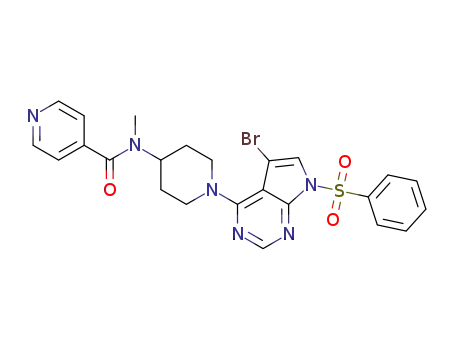 N-{1-[5-bromo-7-(phenylsulfonyl)-7H-pyrrolo[2,3-d]pyrimidin-4-yl]-4-piperidinyl}-N-methyl-4-pyridinecarboxamide