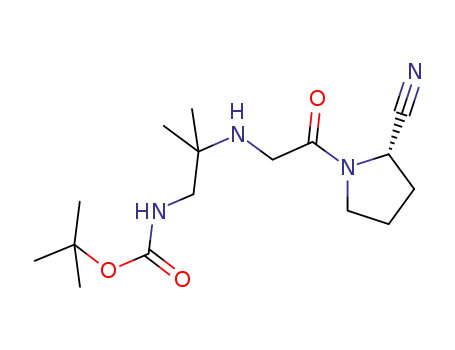 Molecular Structure of 739365-95-8 ((S)-tert-butyl 2-(2-(2-cyanopyrrolidin-1-yl)-2-oxoethylaMino)-2-MethylpropylcarbaMate)