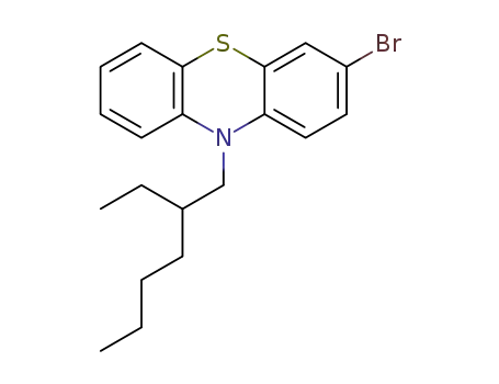 Molecular Structure of 1046416-34-5 (3-bromo-10-(2-ethylhexyl)-10H-phenothiazine)