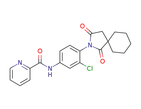 Molecular Structure of 1309434-72-7 (N-(3-chloro-4-(1,3-dioxo-2-azaspiro[4.5]decan-2-yl)phenyl)picolinamide)