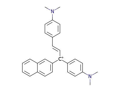 (E)-1,3-bis(4-(dimethylamino)phenyl)-1-(naphthalene-2-yl)prop-2-en-1-ol cation