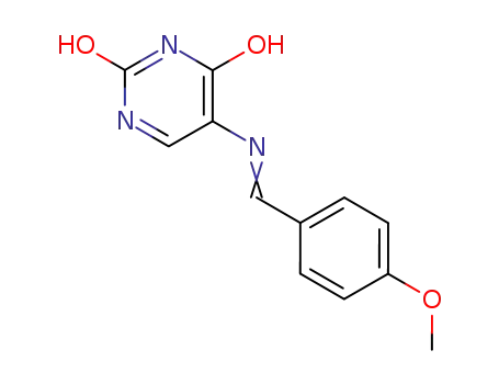 Molecular Structure of 42485-31-4 (5-{[(E)-(4-methoxyphenyl)methylidene]amino}pyrimidine-2,4(1H,3H)-dione)