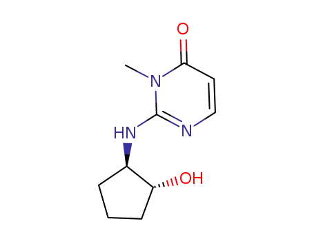 Molecular Structure of 1228684-00-1 (2-((1R,2R)-2-hydroxycyclopentylamino)-3-methylpyrimidin-4(3H)-one)