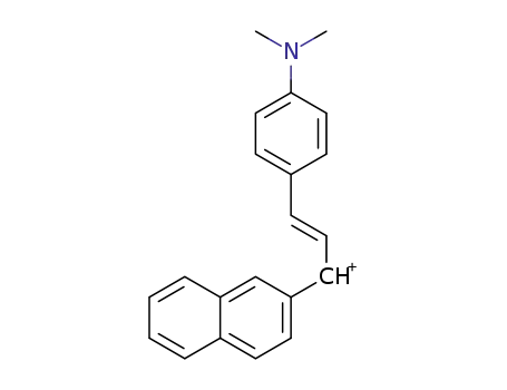 (E)-3-(4-(dimethylamino)phenyl)-1-(naphthalene-2-yl)prop-2-en-1-ol cation