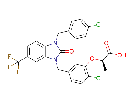 (2R)-2-[2-chloro-5-[[3-(4-chlorobenzyl)-2-oxo-6-trifluoromethylbenzimidazol-1-yl]methyl]phenoxy]propanoic acid