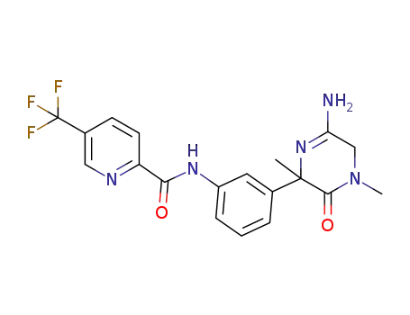 C<sub>19</sub>H<sub>18</sub>F<sub>3</sub>N<sub>5</sub>O<sub>2</sub>
