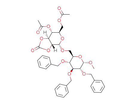 methyl (4,6-di-O-acetyl-2,3-O-carbonyl-α-D-glucopyranosyl)-(1->6)-2,3,4-tri-O-benzyl-α-D-glucopyranoside