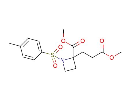 Molecular Structure of 1376574-08-1 (methyl N-tosyl-2-(2-methoxycarbonylethyl)azetidine-2-carboxylate)