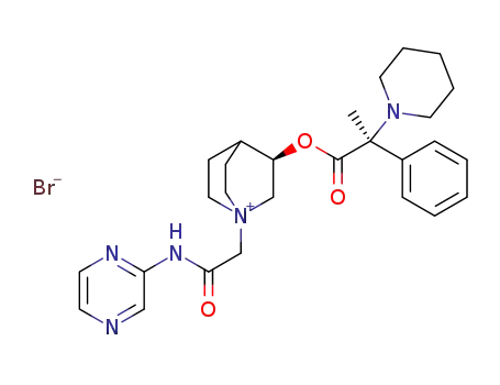(3R)-1-[2-oxo-2-(pyrazin-2-ylamino)ethyl]-3-{[(2S)-2-phenyl-2-piperidin-1-ylpropanoyl]oxy}-1-azoniabicyclo[2.2.2]octane bromide
