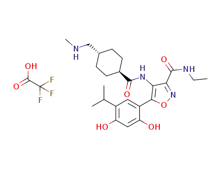 5-(2,4-dihydroxy-5-isopropylphenyl)-4-[(trans-4-methylaminomethylcyclohexanecarbonyl)amino]isoxazole-3-carboxylic acid ethylamide trifluoroacetate