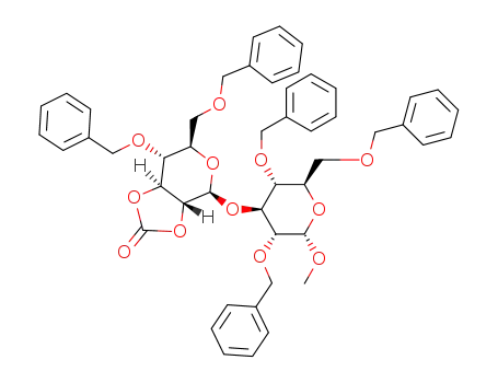 methyl (4,6-di-O-benzyl-2,3-O-carbonyl-β-D-glucopyranosyl)-(1->3)-2,4,6-tri-O-benzyl-α-D-glucopyranoside
