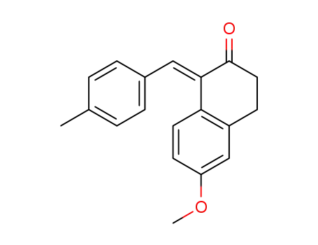 Molecular Structure of 1381993-34-5 ((E)-1-(4-methylbenzylidene)-6-methoxy-3,4-dihydronaphthalen-2(1H)-one)