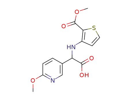 Molecular Structure of 1352451-01-4 (2-(2-(methoxycarbonyl)thiophen-3-ylamino)-2-(6-methoxypyridin-3-yl)acetic acid)