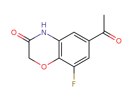 Molecular Structure of 943994-30-7 (6-Acetyl-8-fluoro-2H-benzo[b][1,4]oxazin-3(4H)-one)