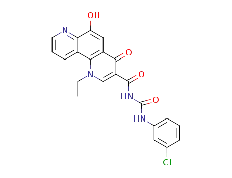 3-(3-chlorophenylureido)carbonyl-N<sub>1</sub>-ethyl-6-hydroxy-4-oxo-pyrido[2,3-h]quinoline
