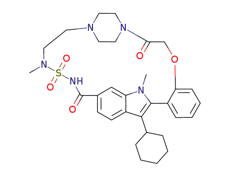 30-cyclohexyl-12.21-dimethyl-4-oxa-20-thia-1.12.19.21.24-pentaazapentacyclo[22.2.2.1(11,14).1(13,17).0(5,10)]triaconta-5.7.9.11<sup>(30)</sup>.13<sup>(29)</sup>.14.16-heptaene-2.18-dione 20.20-dioxide