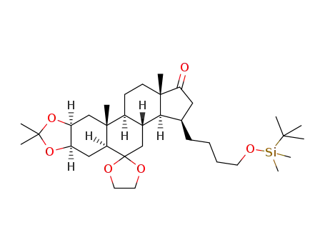 15β-(4-(dimethyl-tert-butylsilyloxy)butyl)-2β,3β-isopropylidenedihydroxy-6,6-ethylenedioxy-5α-androstan-17-one