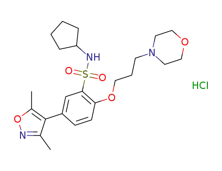 N-cyclopentyl-5-(3,5-dimethylisoxazol-4-yl)-2-(3-morpholinopropoxy)benzenesulfonamide hydrochloride