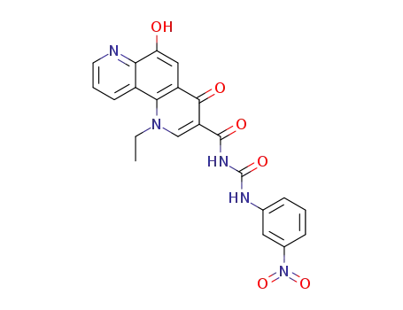 3-(3-nitrophenylureido)carbonyl-N<sub>1</sub>-ethyl-6-hydroxy-4-oxo-pyrido[2,3-h]quinoline